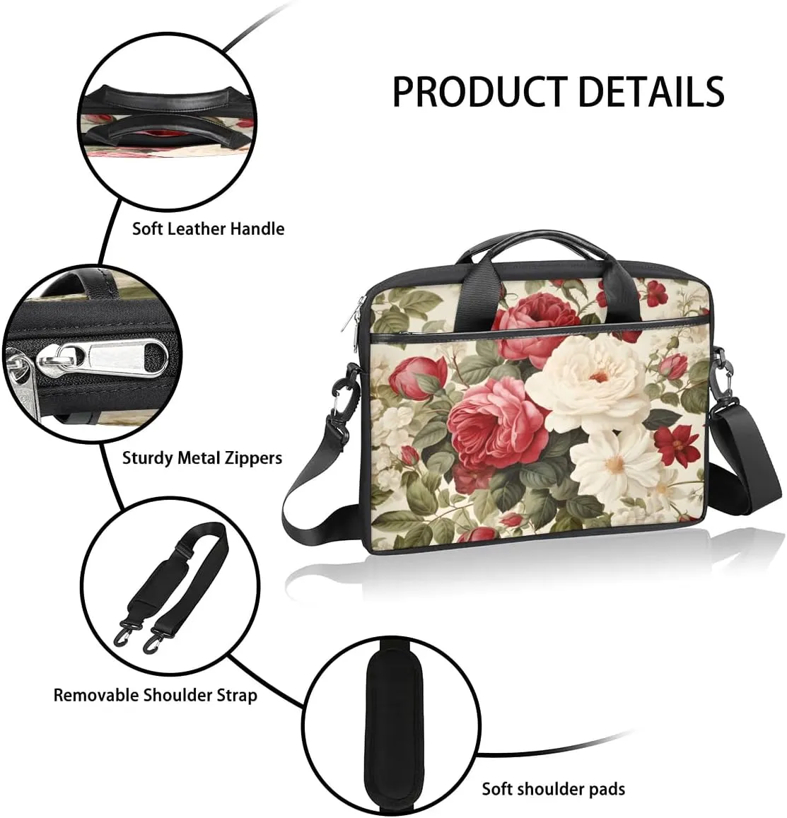 Laptop Shoulder Bag for 13-15 Inch Waterproof Laptop Sleeve Case Bag Slim Computer Carry Case Computer Cases for Laptops