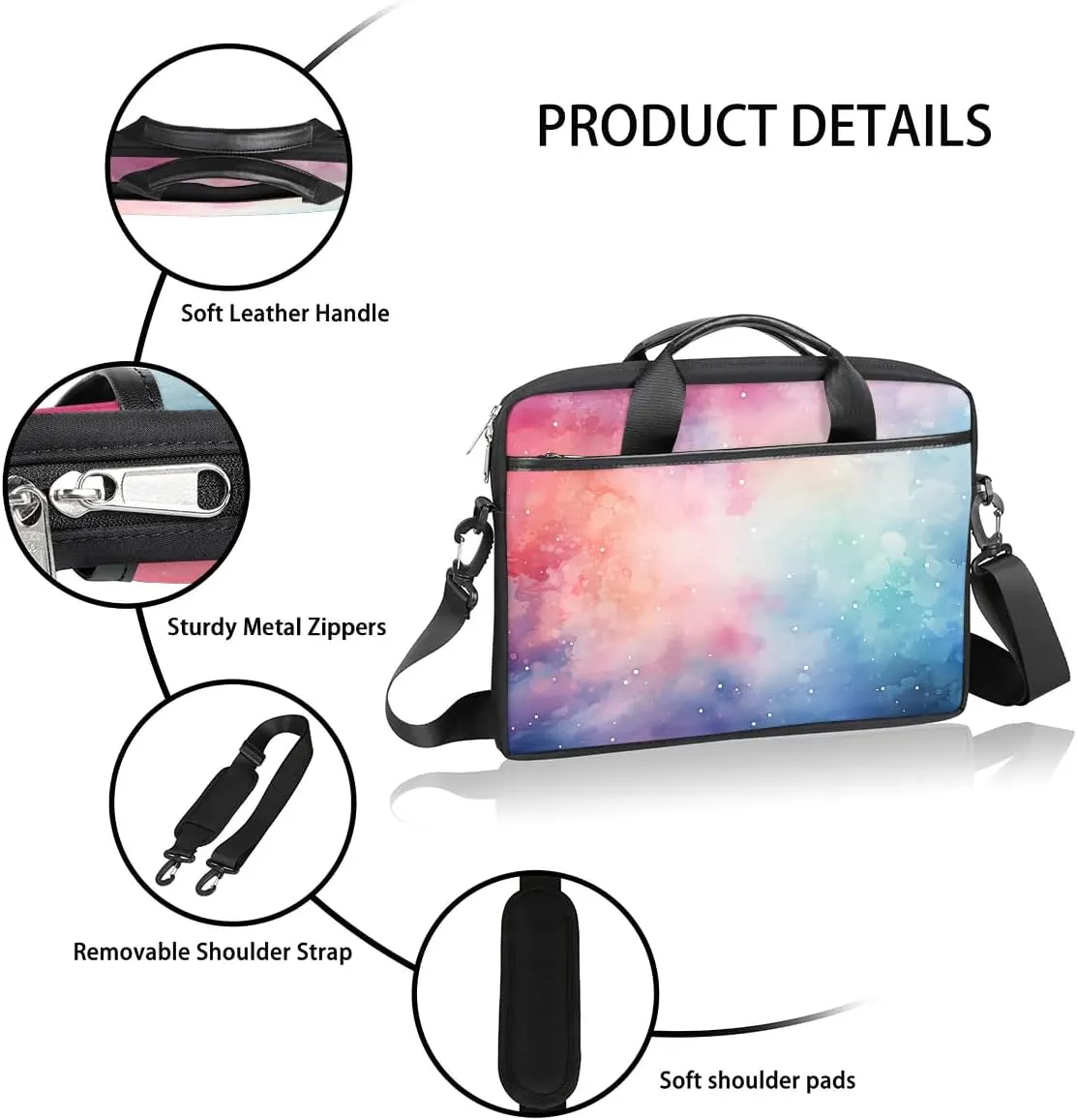 Laptop Shoulder Bag for 13-15 Inch Waterproof Laptop Sleeve Case Bag Slim Computer Carry Case Computer Cases for Laptops
