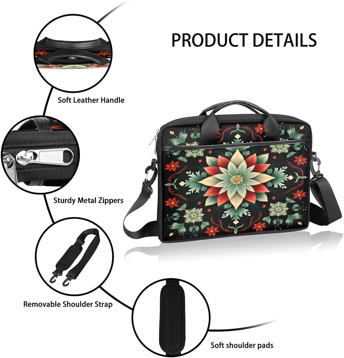 Laptop Shoulder Bag for 13-15 Inch Waterproof Laptop Sleeve Case Bag Slim Computer Carry Case Computer Cases for Laptops