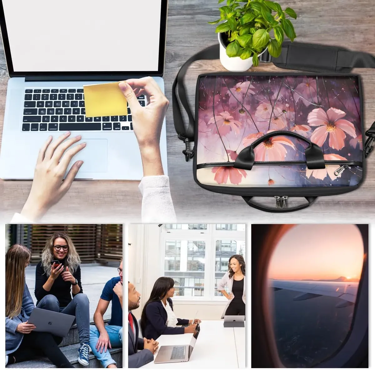 Laptop Shoulder Bag for 13-15 Inch Waterproof Laptop Sleeve Case Bag Slim Computer Carry Case Computer Cases for Laptops