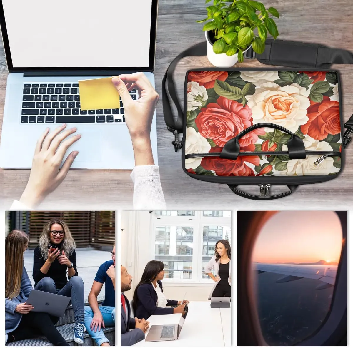 Laptop Shoulder Bag for 13-15 Inch Waterproof Laptop Sleeve Case Bag Slim Computer Carry Case Computer Cases for Laptops