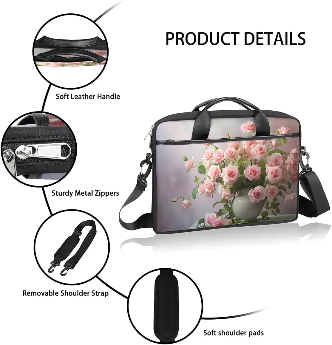 Laptop Shoulder Bag for 13-15 Inch Waterproof Laptop Sleeve Case Bag Slim Computer Carry Case Computer Cases for Laptops