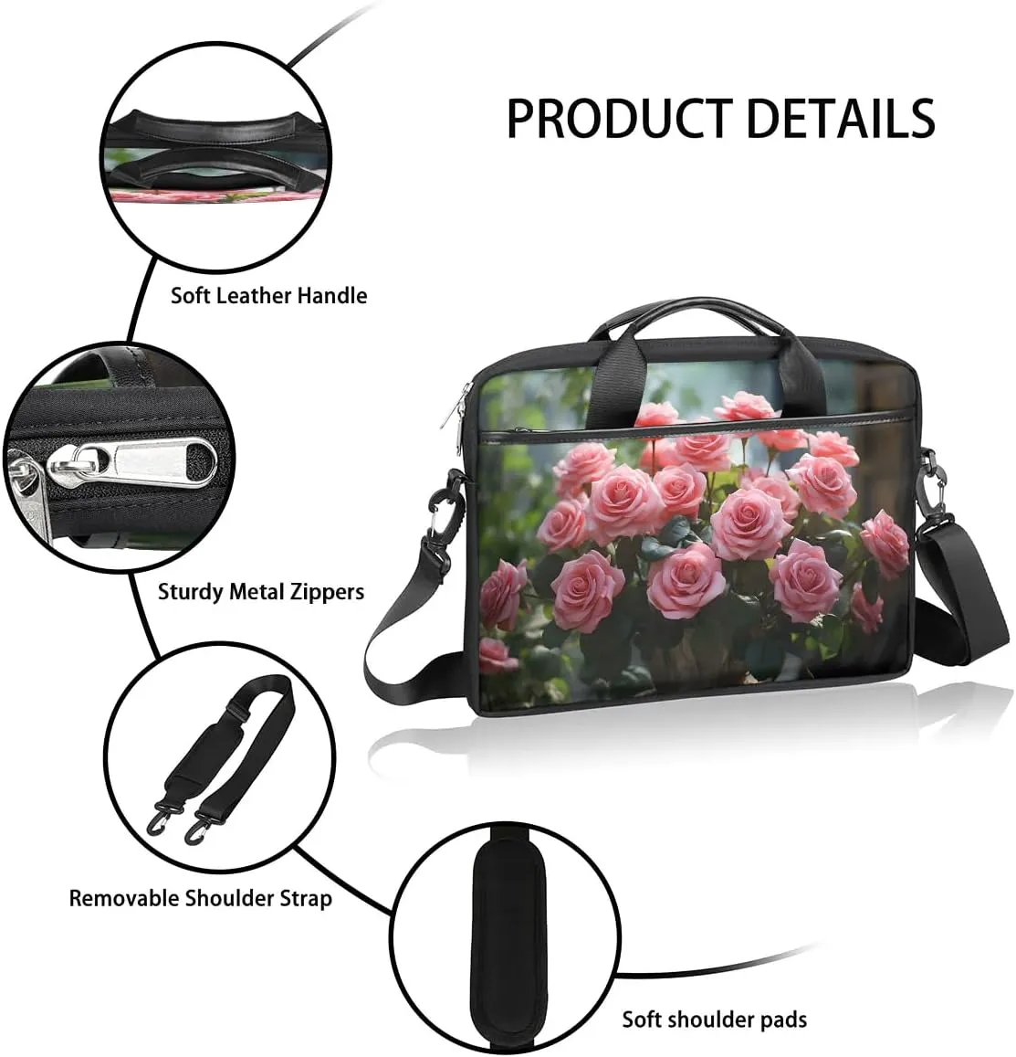 Laptop Shoulder Bag for 13-15 Inch Waterproof Laptop Sleeve Case Bag Slim Computer Carry Case Computer Cases for Laptops