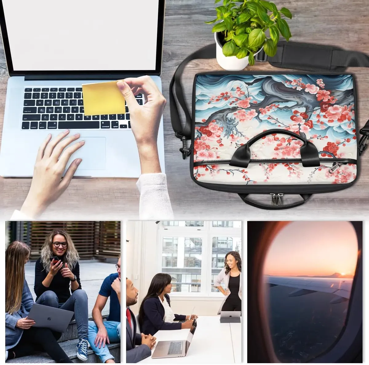 Laptop Shoulder Bag for 13-15 Inch Waterproof Laptop Sleeve Case Bag Slim Computer Carry Case Computer Cases for Laptops