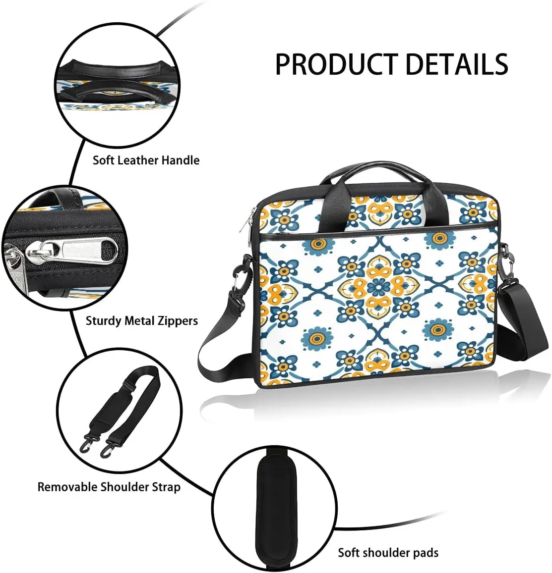 Laptop Shoulder Bag for 13-15 Inch Waterproof Laptop Sleeve Case Bag Slim Computer Carry Case Computer Cases for Laptops