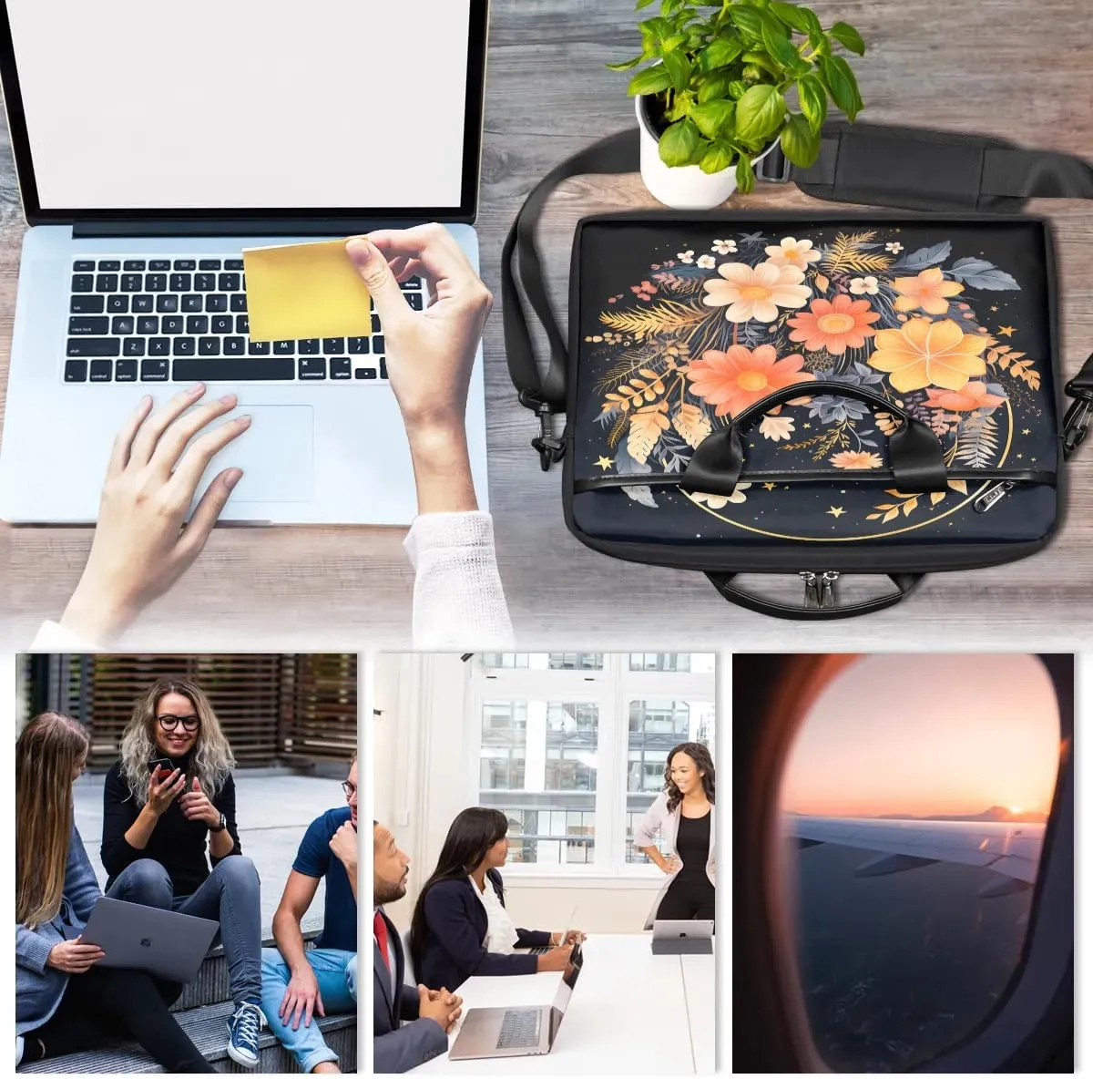 Laptop Shoulder Bag for 13-15 Inch Waterproof Laptop Sleeve Case Bag Slim Computer Carry Case Computer Cases for Laptops