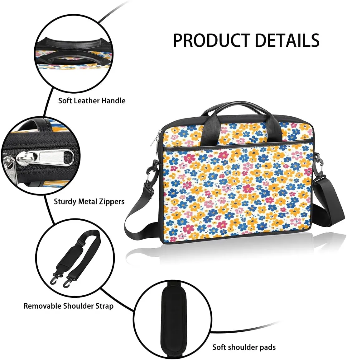 Laptop Shoulder Bag for 13-15 Inch Waterproof Laptop Sleeve Case Bag Slim Computer Carry Case Computer Cases for Laptops