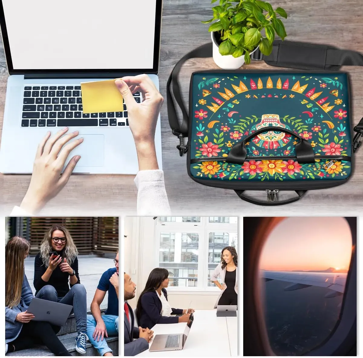 Laptop Shoulder Bag for 13-15 Inch Waterproof Laptop Sleeve Case Bag Slim Computer Carry Case Computer Cases for Laptops