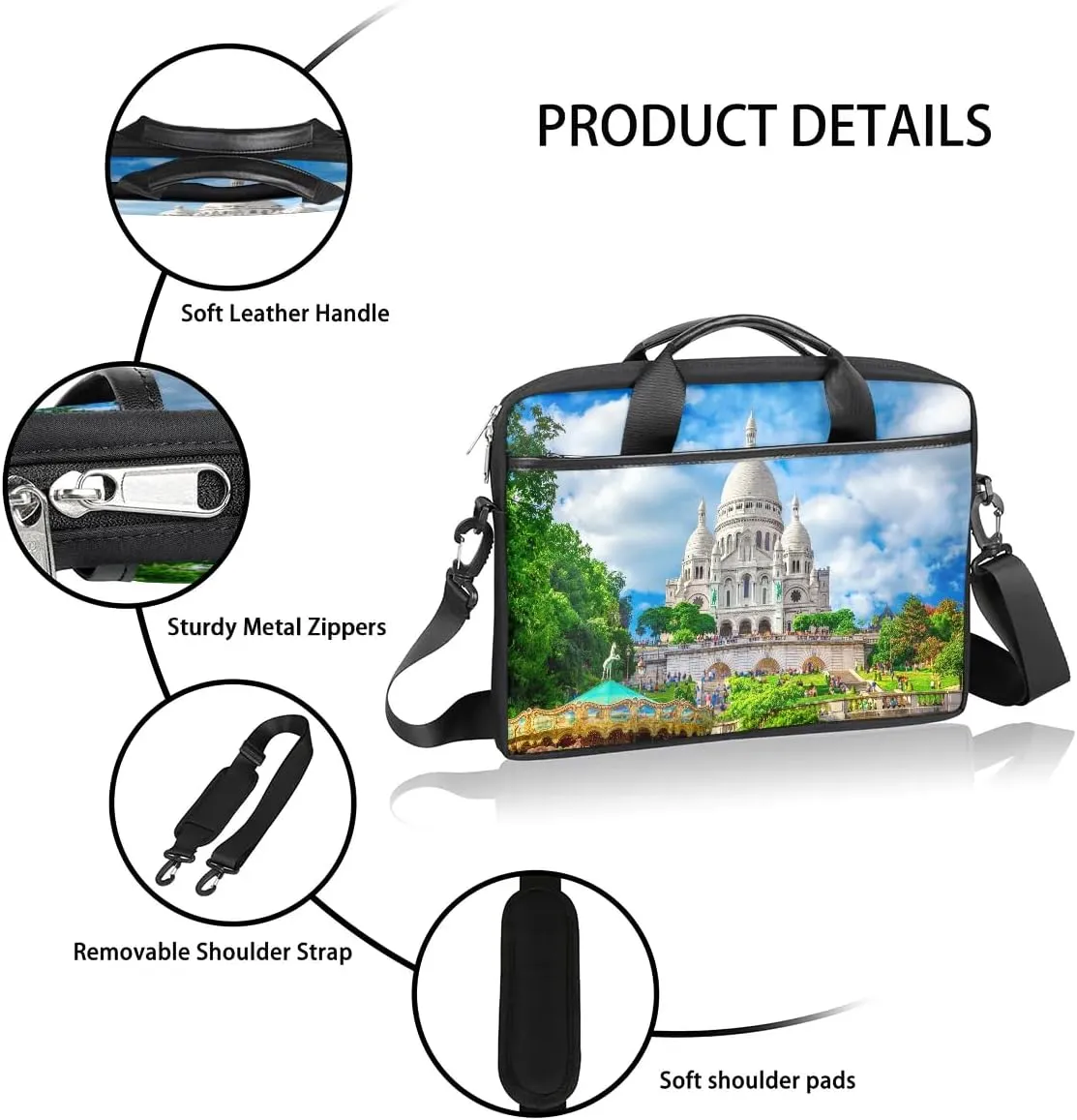 Laptop Shoulder Bag for 13-15 Inch Waterproof Laptop Sleeve Case Bag Slim Computer Carry Case Computer Cases for Laptops