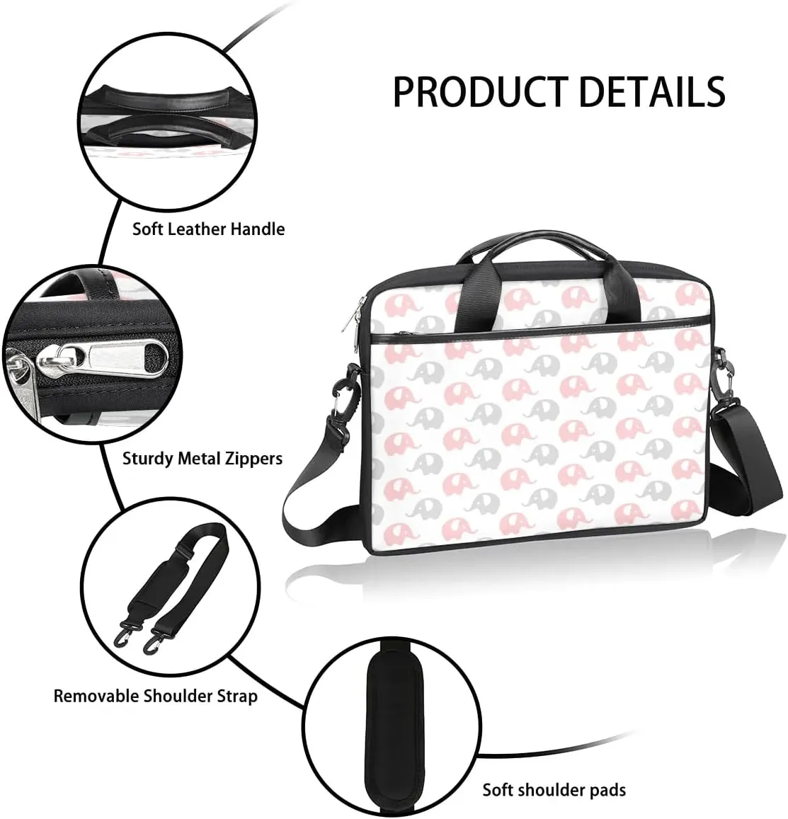 Laptop Shoulder Bag for 13-15 Inch Waterproof Laptop Sleeve Case Bag Slim Computer Carry Case Computer Cases for Laptops