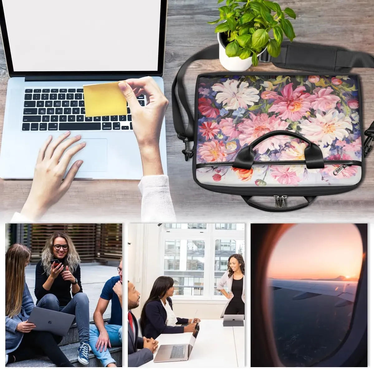 Laptop Shoulder Bag for 13-15 Inch Waterproof Laptop Sleeve Case Bag Slim Computer Carry Case Computer Cases for Laptops
