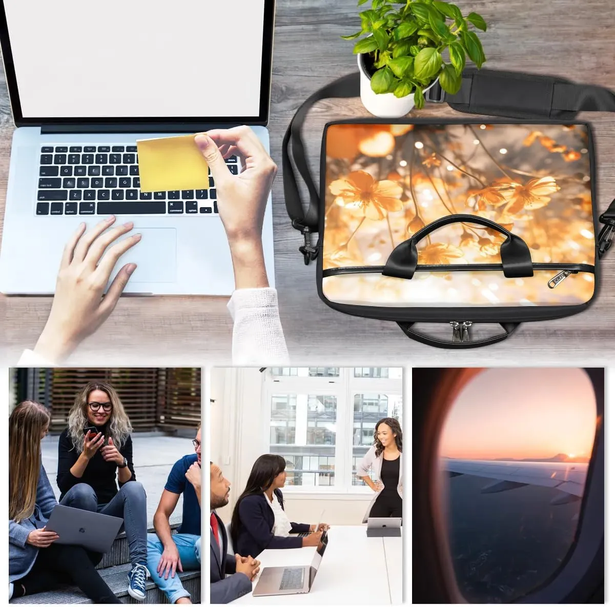 Laptop Shoulder Bag for 13-15 Inch Waterproof Laptop Sleeve Case Bag Slim Computer Carry Case Computer Cases for Laptops