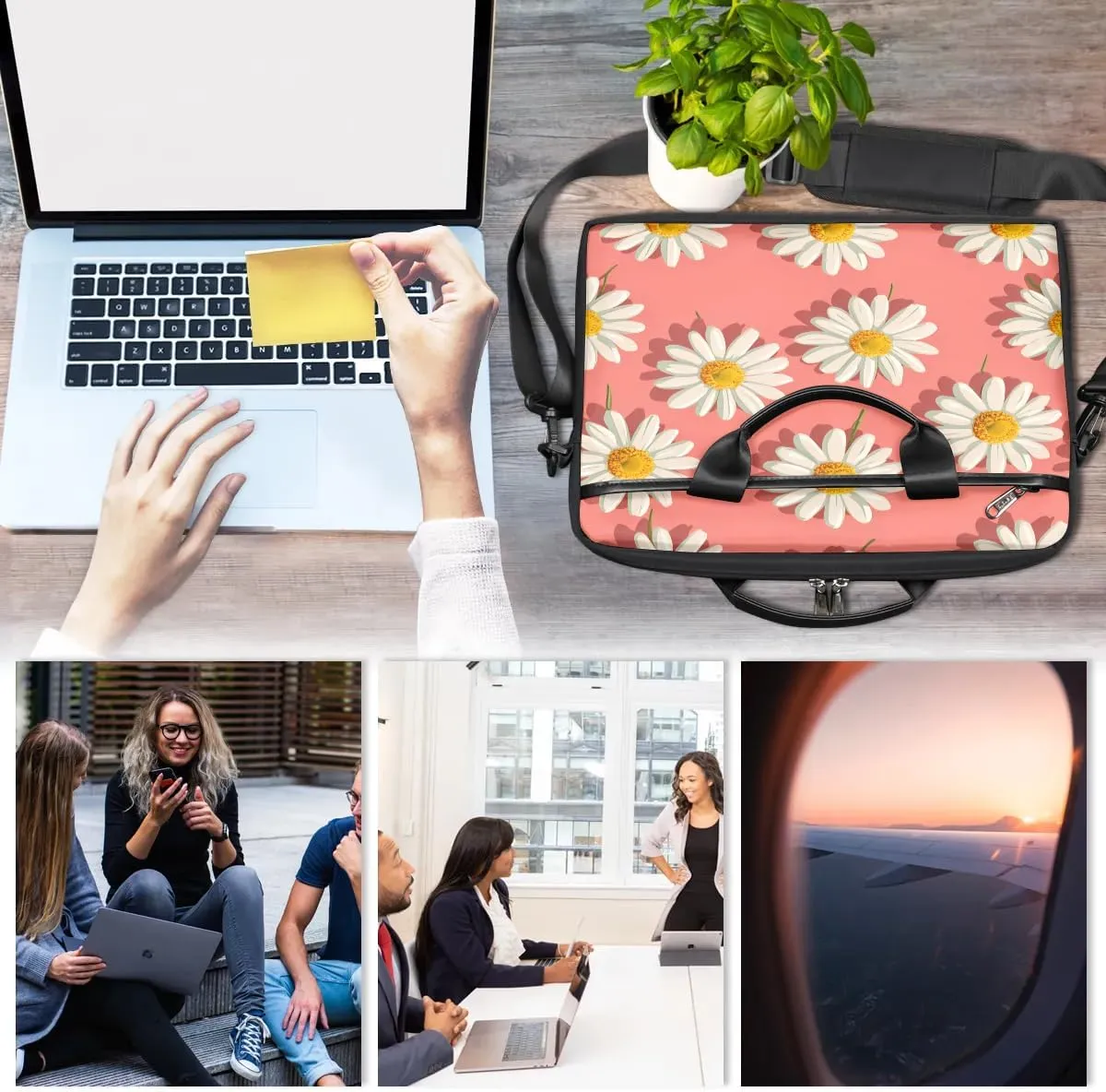 Laptop Shoulder Bag for 13-15 Inch Waterproof Laptop Sleeve Case Bag Slim Computer Carry Case Computer Cases for Laptops