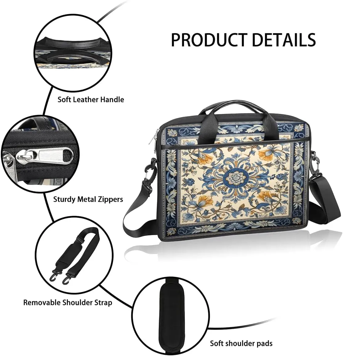 Laptop Shoulder Bag for 13-15 Inch Waterproof Laptop Sleeve Case Bag Slim Computer Carry Case Computer Cases for Laptops