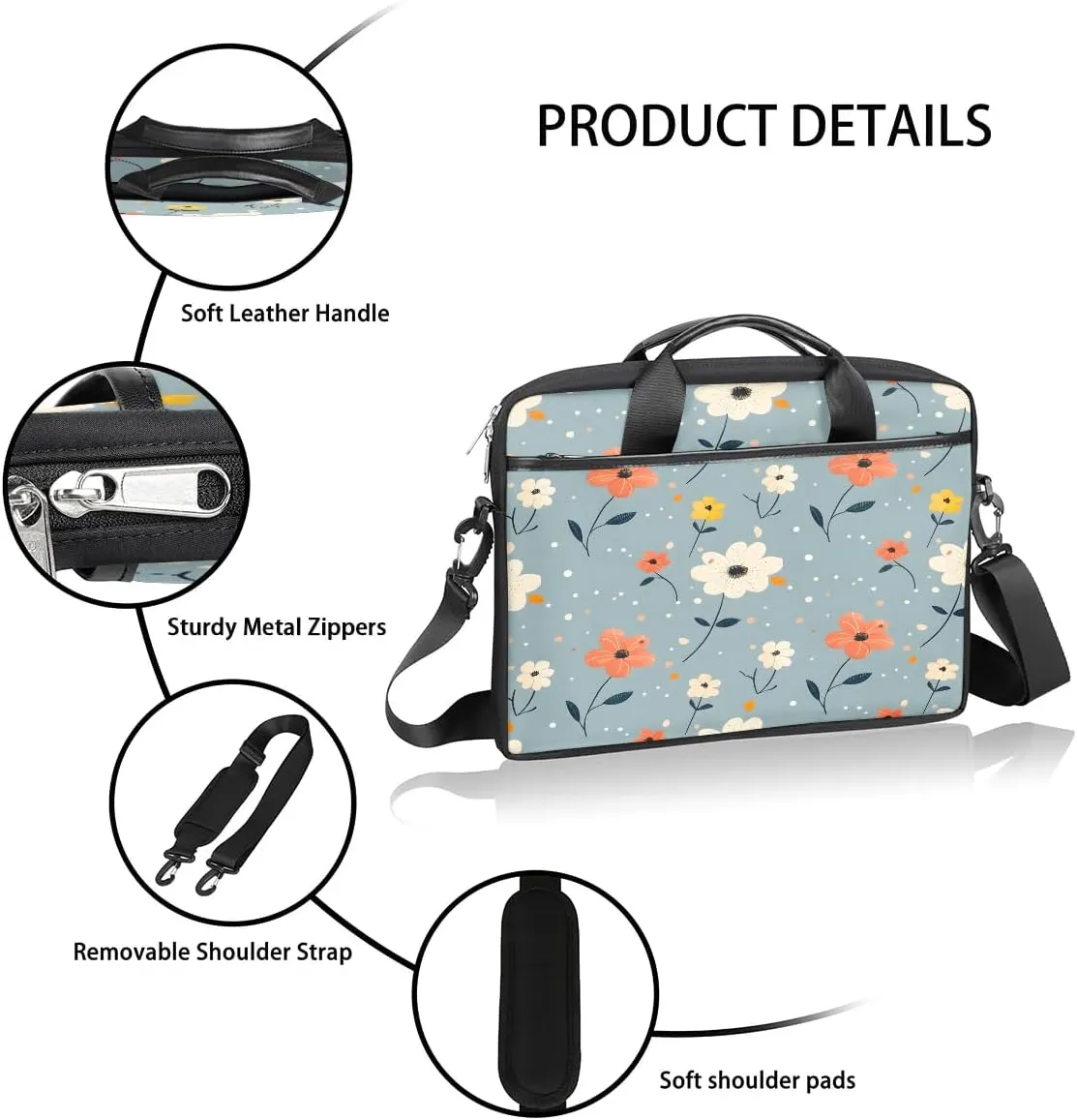 Laptop Shoulder Bag for 13-15 Inch Waterproof Laptop Sleeve Case Bag Slim Computer Carry Case Computer Cases for Laptops