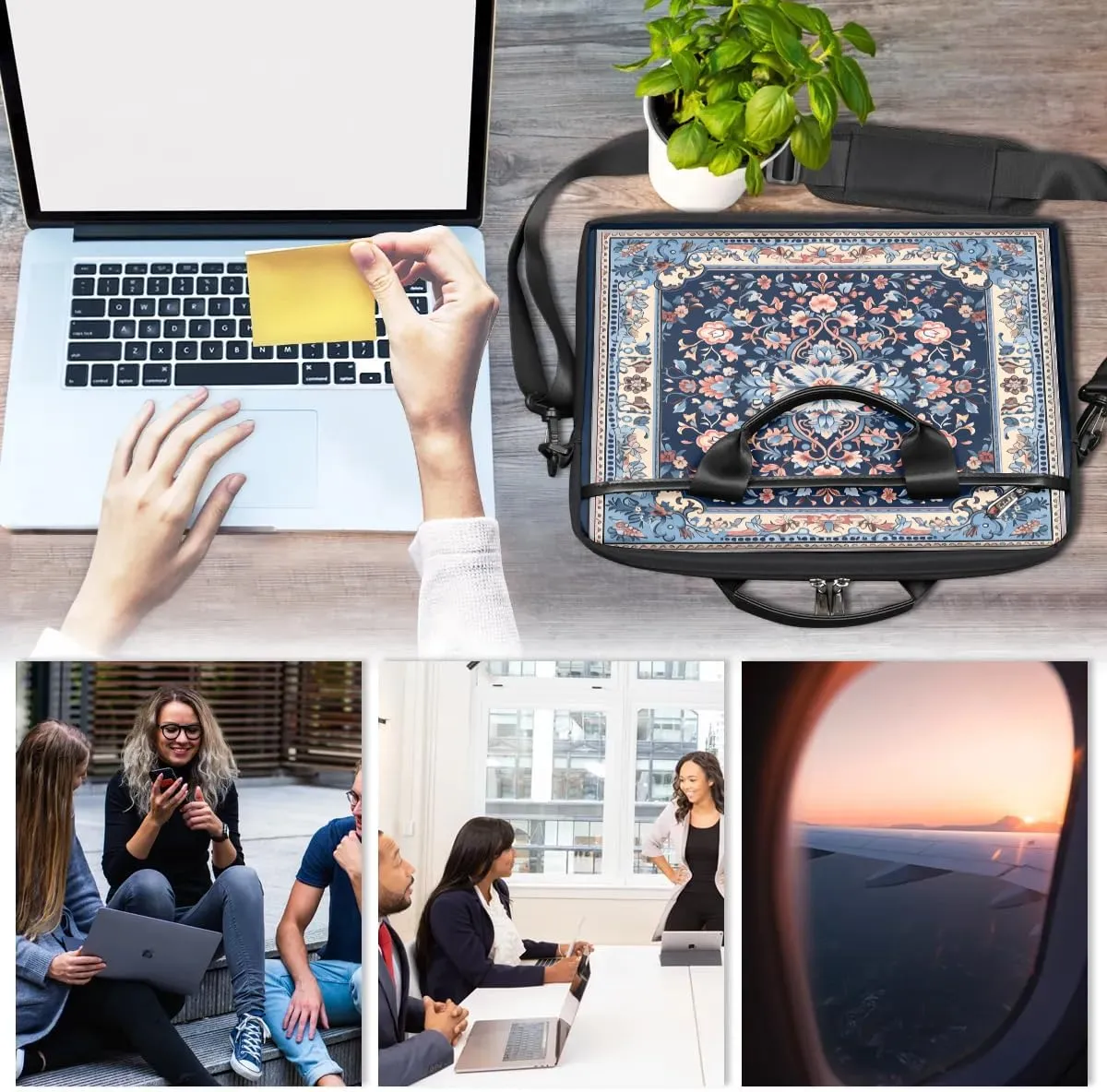 Laptop Shoulder Bag for 13-15 Inch Waterproof Laptop Sleeve Case Bag Slim Computer Carry Case Computer Cases for Laptops