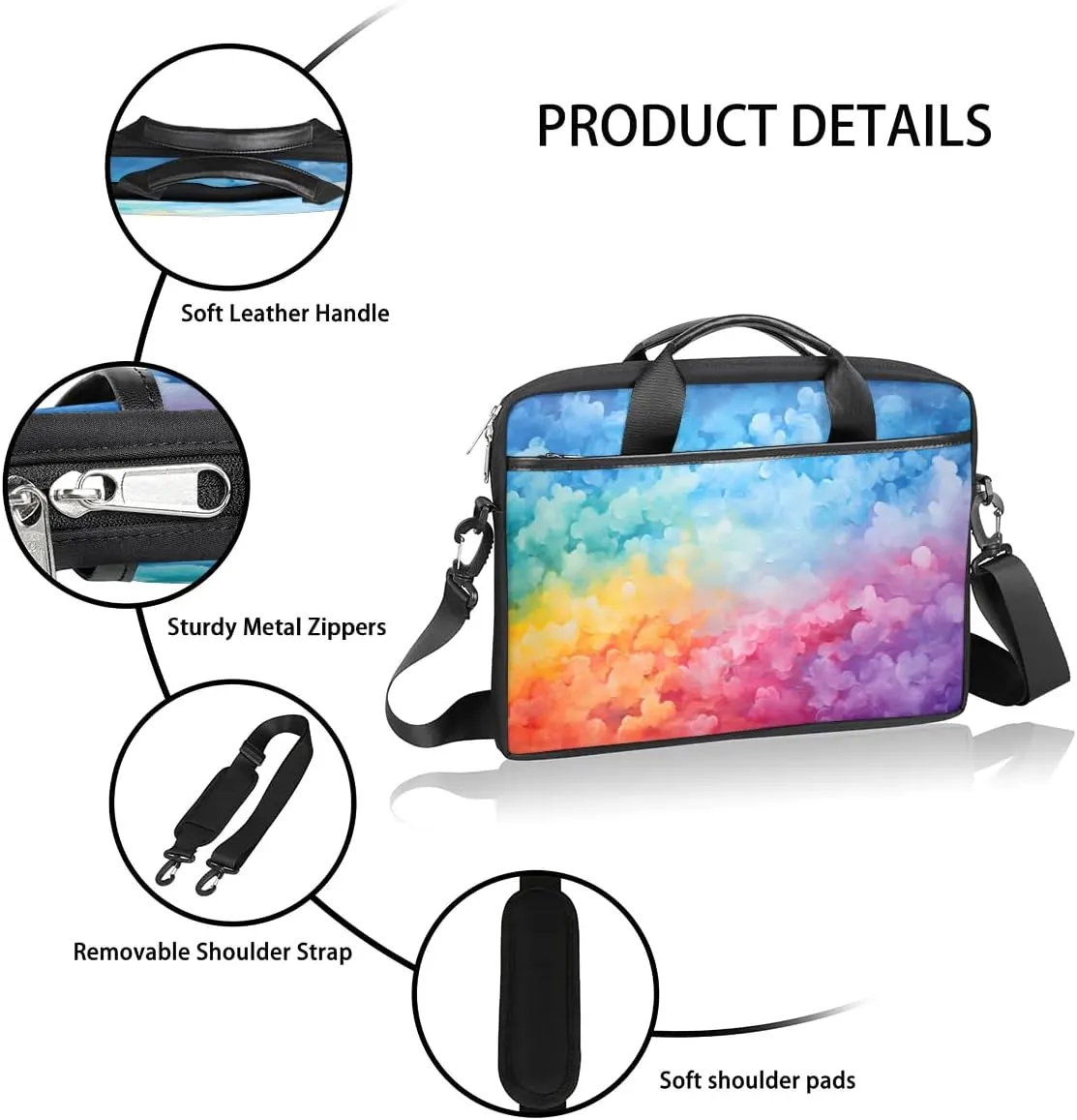 Laptop Shoulder Bag for 13-15 Inch Waterproof Laptop Sleeve Case Bag Slim Computer Carry Case Computer Cases for Laptops