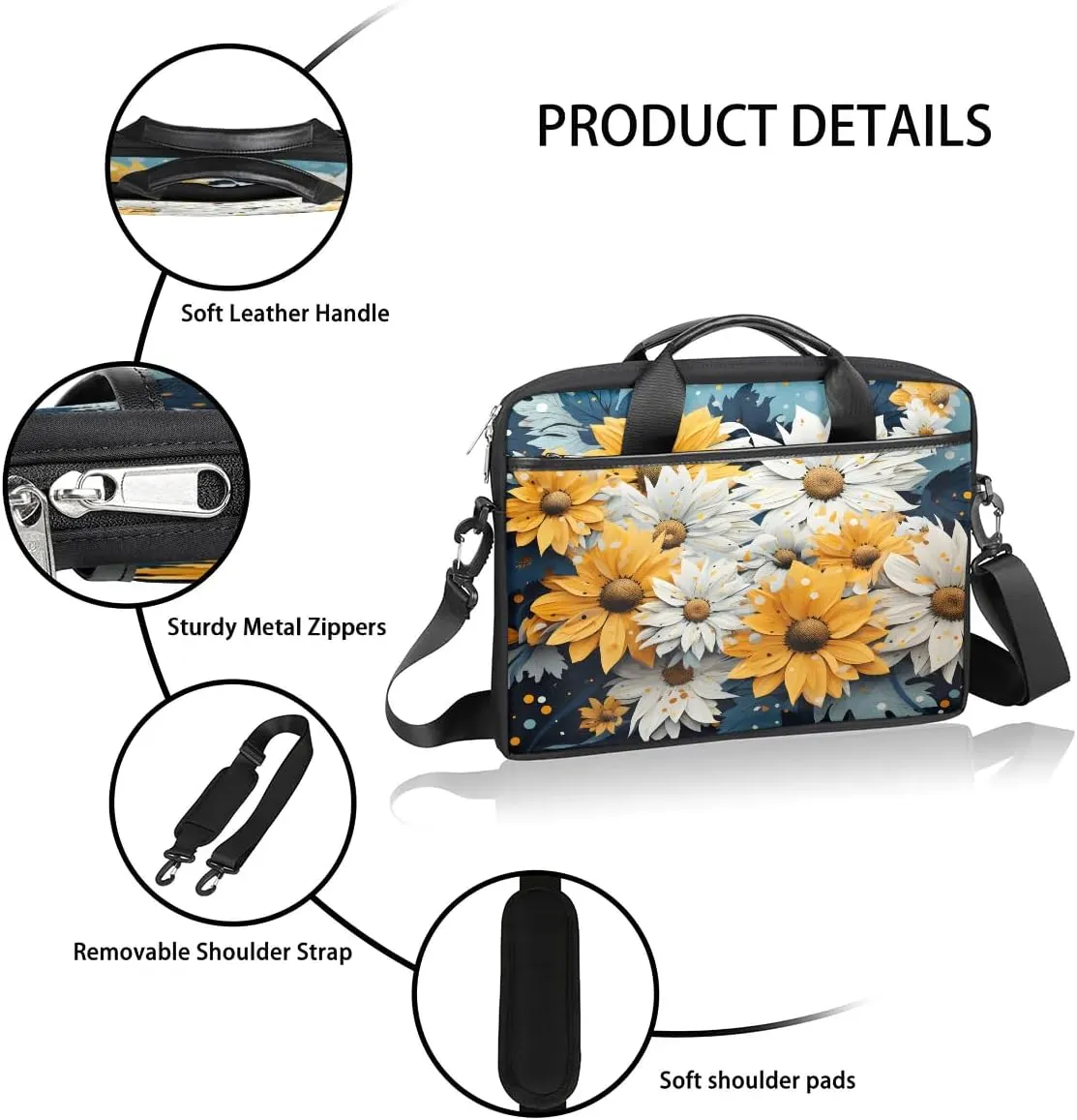Laptop Shoulder Bag for 13-15 Inch Waterproof Laptop Sleeve Case Bag Slim Computer Carry Case Computer Cases for Laptops