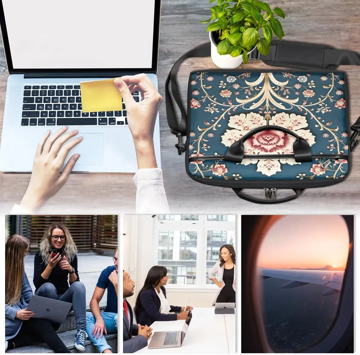 Laptop Shoulder Bag for 13-15 Inch Waterproof Laptop Sleeve Case Bag Slim Computer Carry Case Computer Cases for Laptops