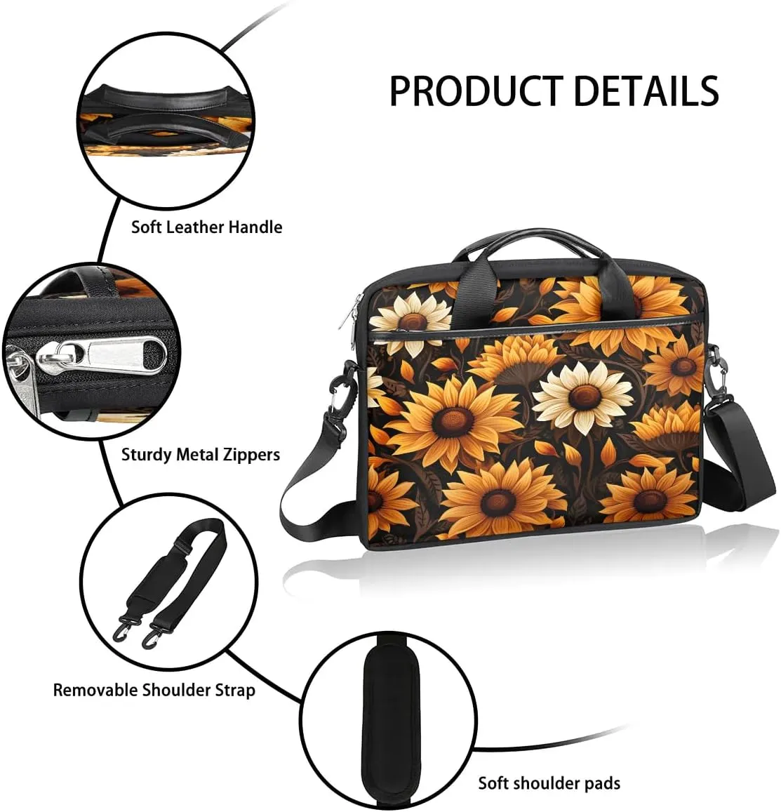 Laptop Shoulder Bag for 13-15 Inch Waterproof Laptop Sleeve Case Bag Slim Computer Carry Case Computer Cases for Laptops