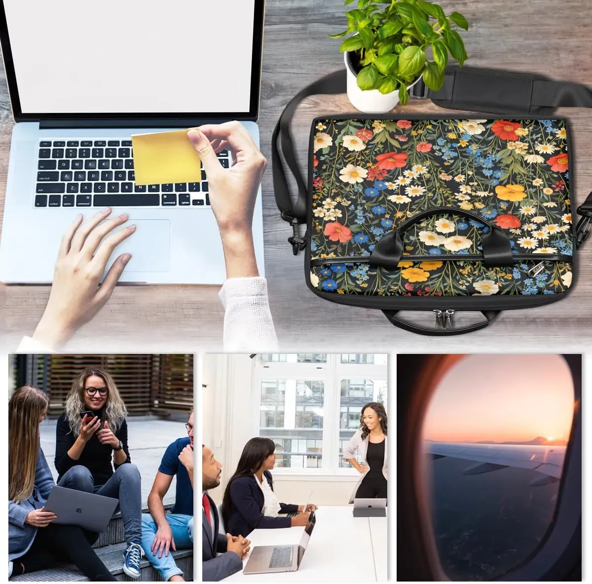 Laptop Shoulder Bag for 13-15 Inch Waterproof Laptop Sleeve Case Bag Slim Computer Carry Case Computer Cases for Laptops