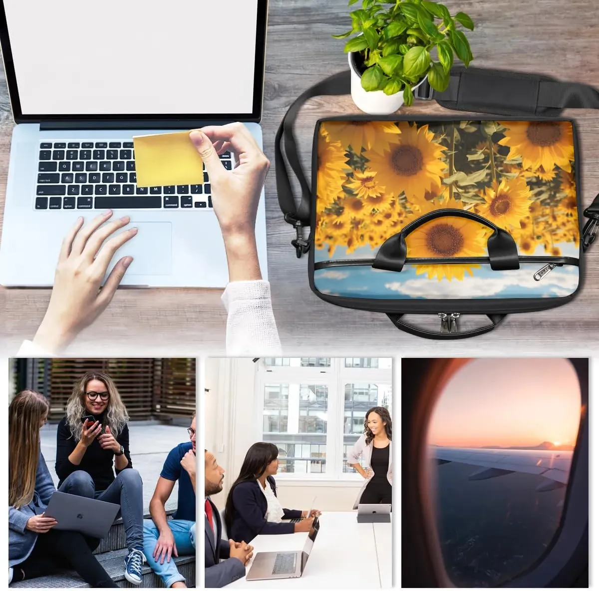 Laptop Shoulder Bag for 13-15 Inch Waterproof Laptop Sleeve Case Bag Slim Computer Carry Case Computer Cases for Laptops
