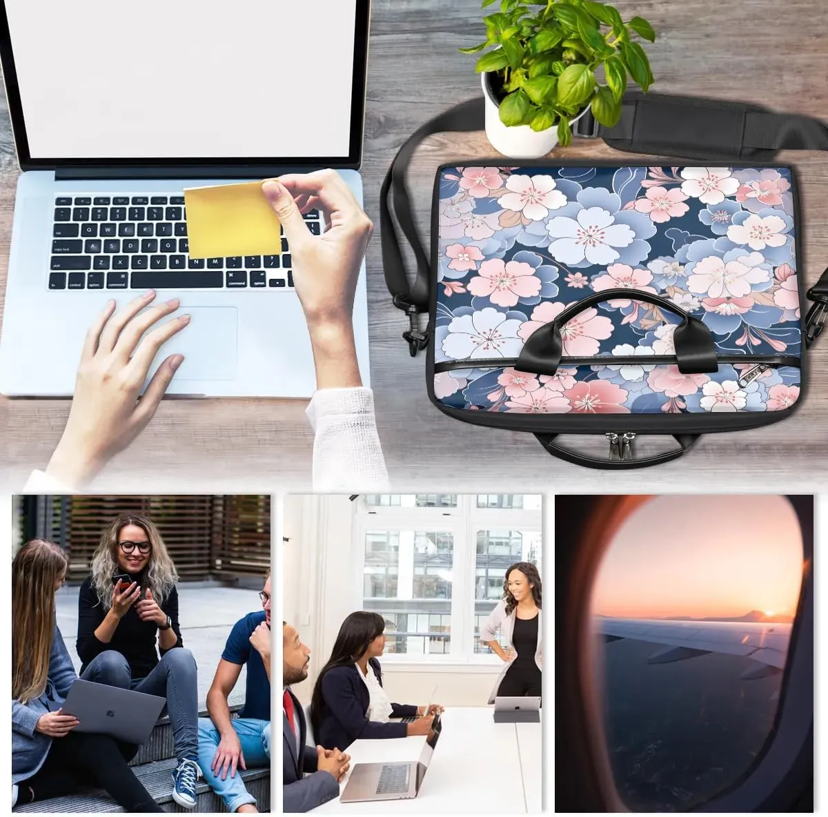 Laptop Shoulder Bag for 13-15 Inch Waterproof Laptop Sleeve Case Bag Slim Computer Carry Case Computer Cases for Laptops