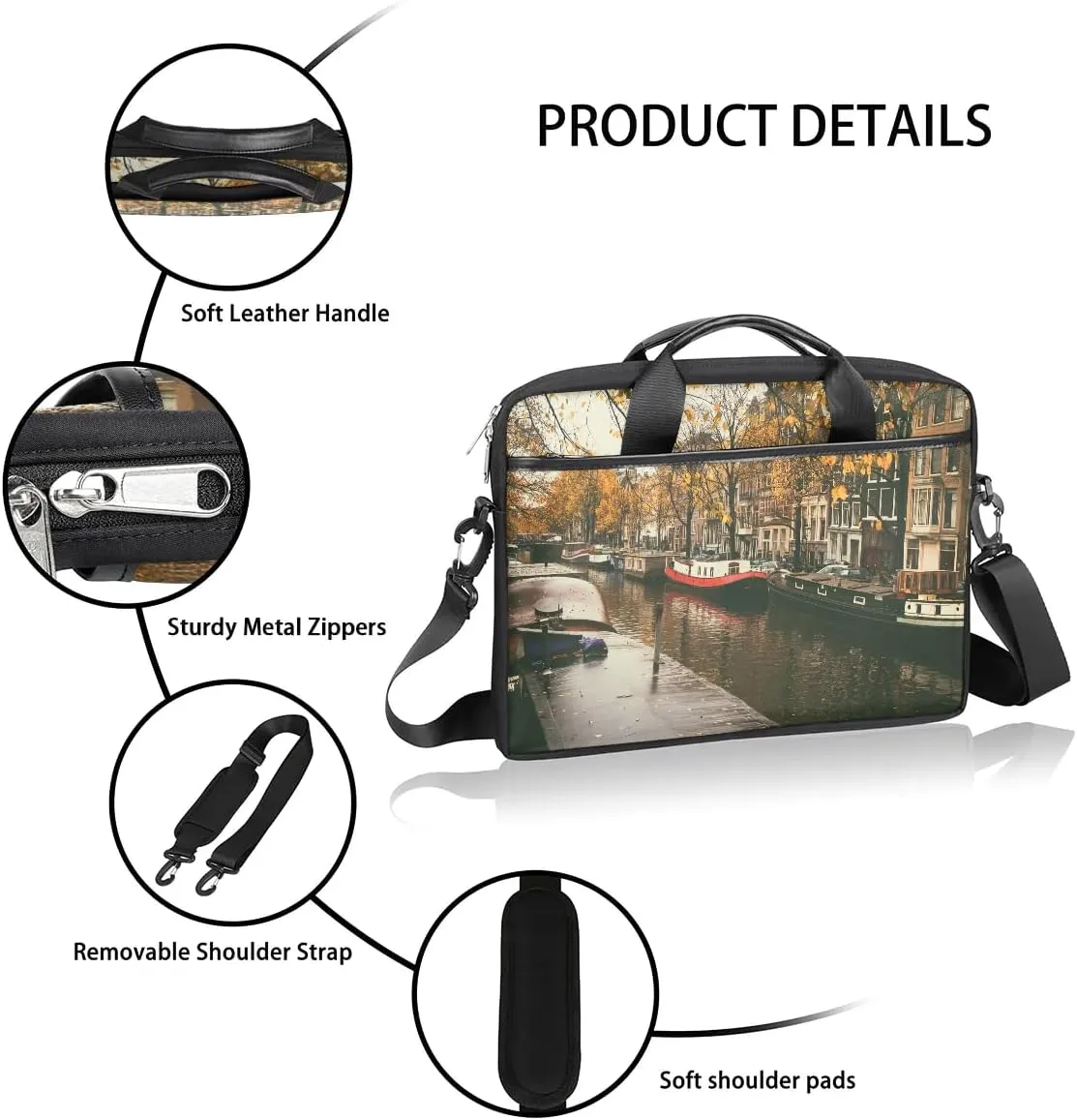 Laptop Shoulder Bag for 13-15 Inch Waterproof Laptop Sleeve Case Bag Slim Computer Carry Case Computer Cases for Laptops