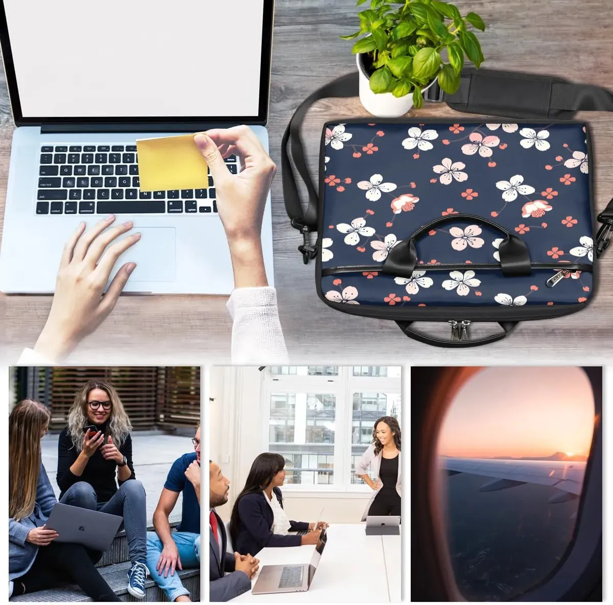 Laptop Shoulder Bag for 13-15 Inch Waterproof Laptop Sleeve Case Bag Slim Computer Carry Case Computer Cases for Laptops