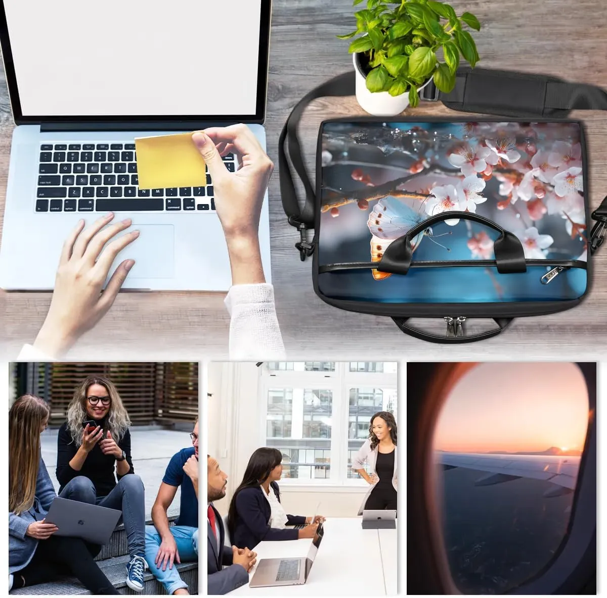 Laptop Shoulder Bag for 13-15 Inch Waterproof Laptop Sleeve Case Bag Slim Computer Carry Case Computer Cases for Laptops