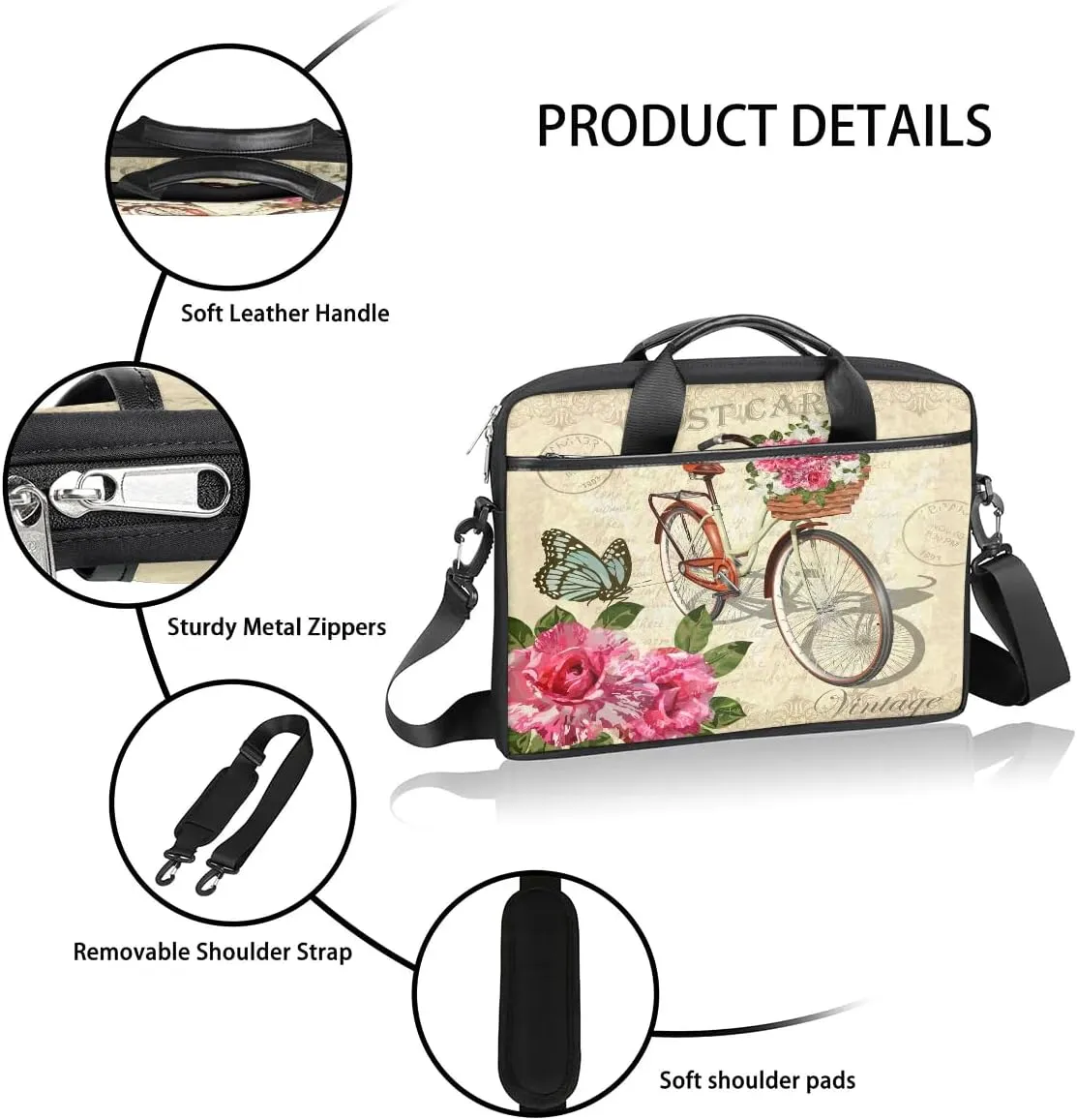 Laptop Shoulder Bag for 13-15 Inch Waterproof Laptop Sleeve Case Bag Slim Computer Carry Case Computer Cases for Laptops