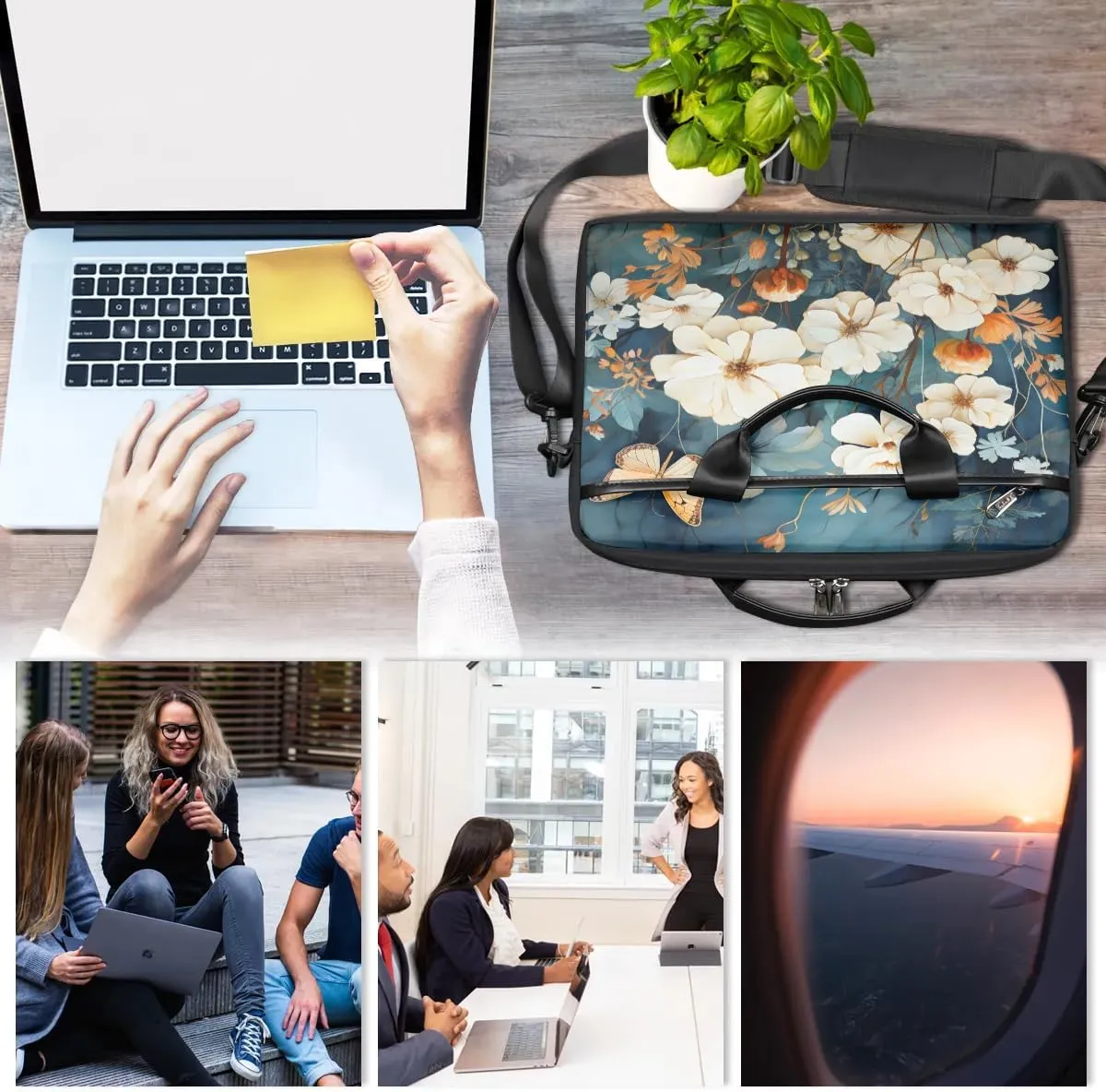 Laptop Shoulder Bag for 13-15 Inch Waterproof Laptop Sleeve Case Bag Slim Computer Carry Case Computer Cases for Laptops