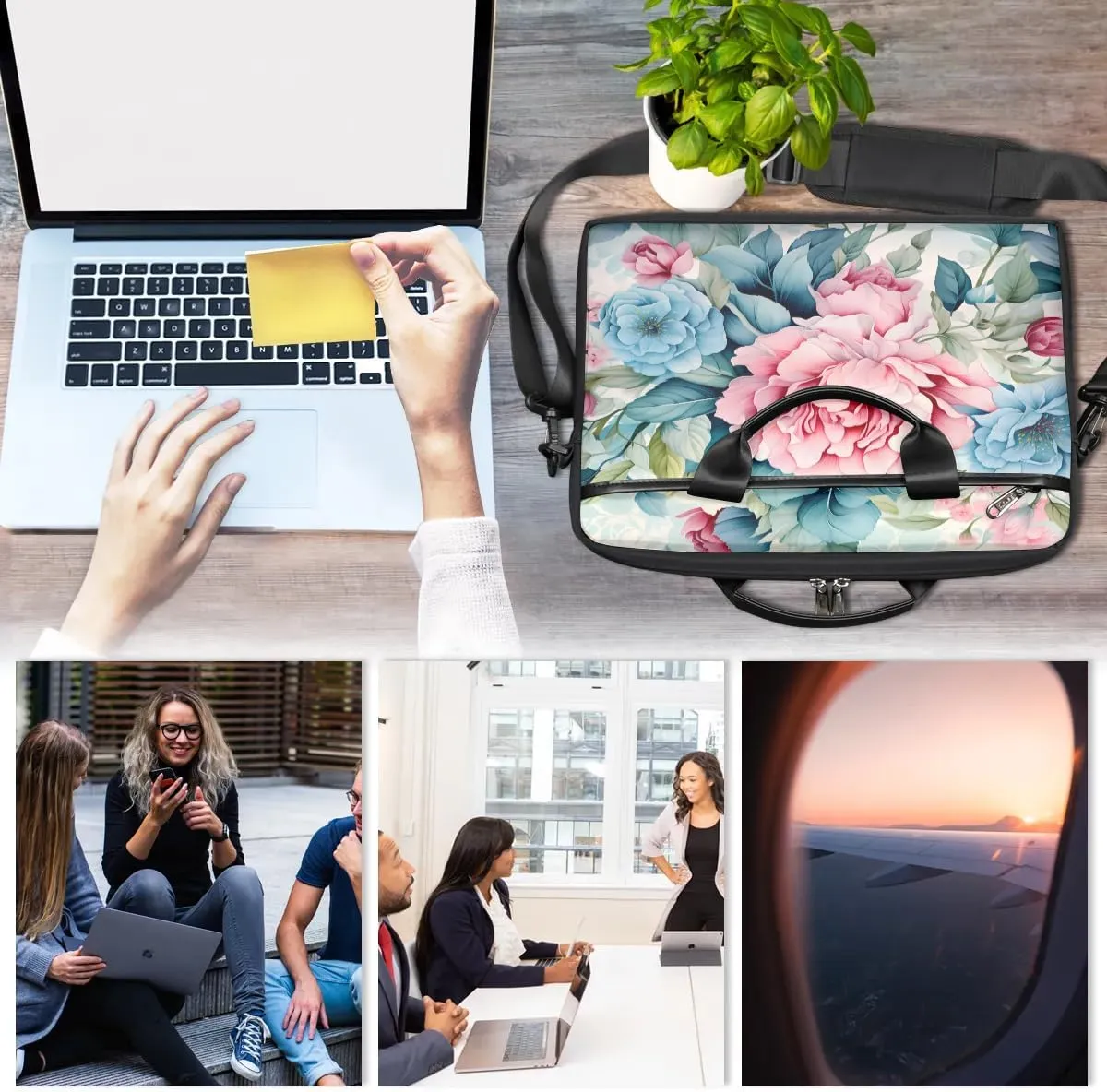 Laptop Shoulder Bag for 13-15 Inch Waterproof Laptop Sleeve Case Bag Slim Computer Carry Case Computer Cases for Laptops