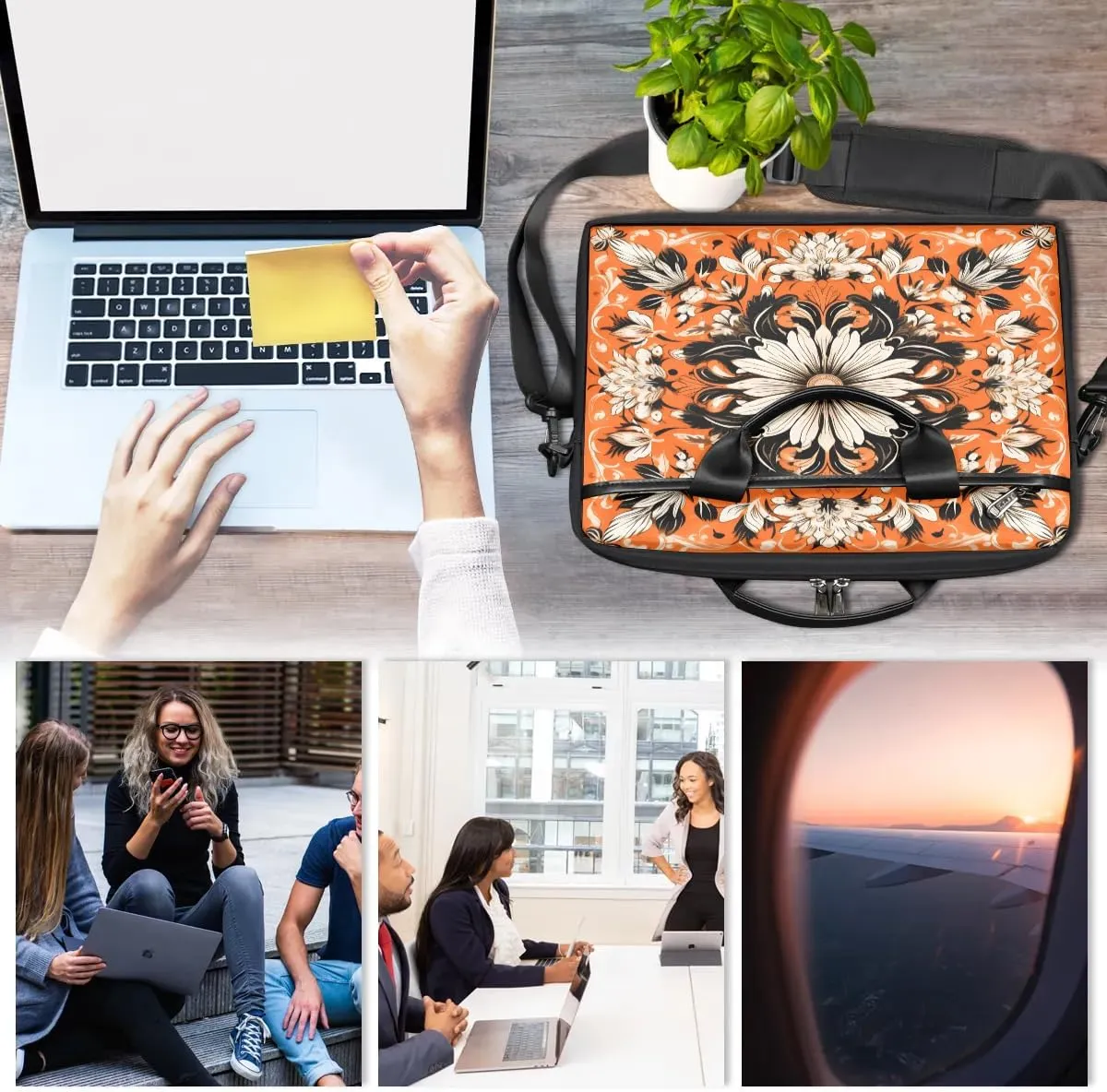 Laptop Shoulder Bag for 13-15 Inch Waterproof Laptop Sleeve Case Bag Slim Computer Carry Case Computer Cases for Laptops