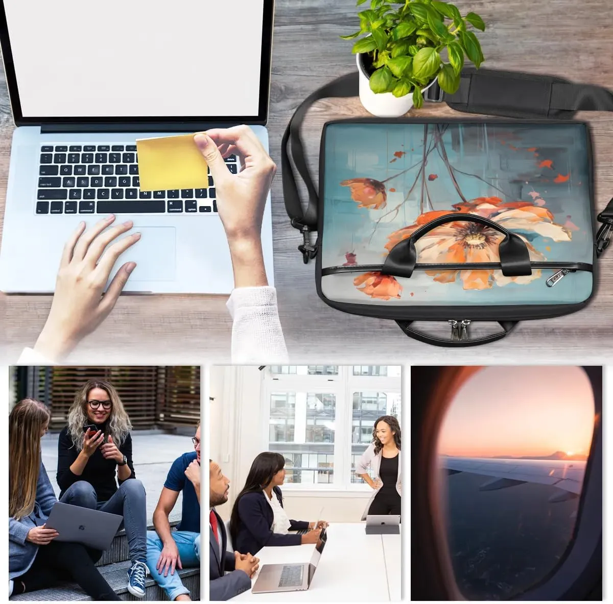 Laptop Shoulder Bag for 13-15 Inch Waterproof Laptop Sleeve Case Bag Slim Computer Carry Case Computer Cases for Laptops
