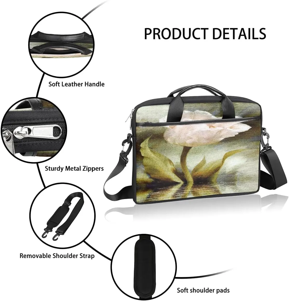 Laptop Shoulder Bag for 13-15 Inch Waterproof Laptop Sleeve Case Bag Slim Computer Carry Case Computer Cases for Laptops