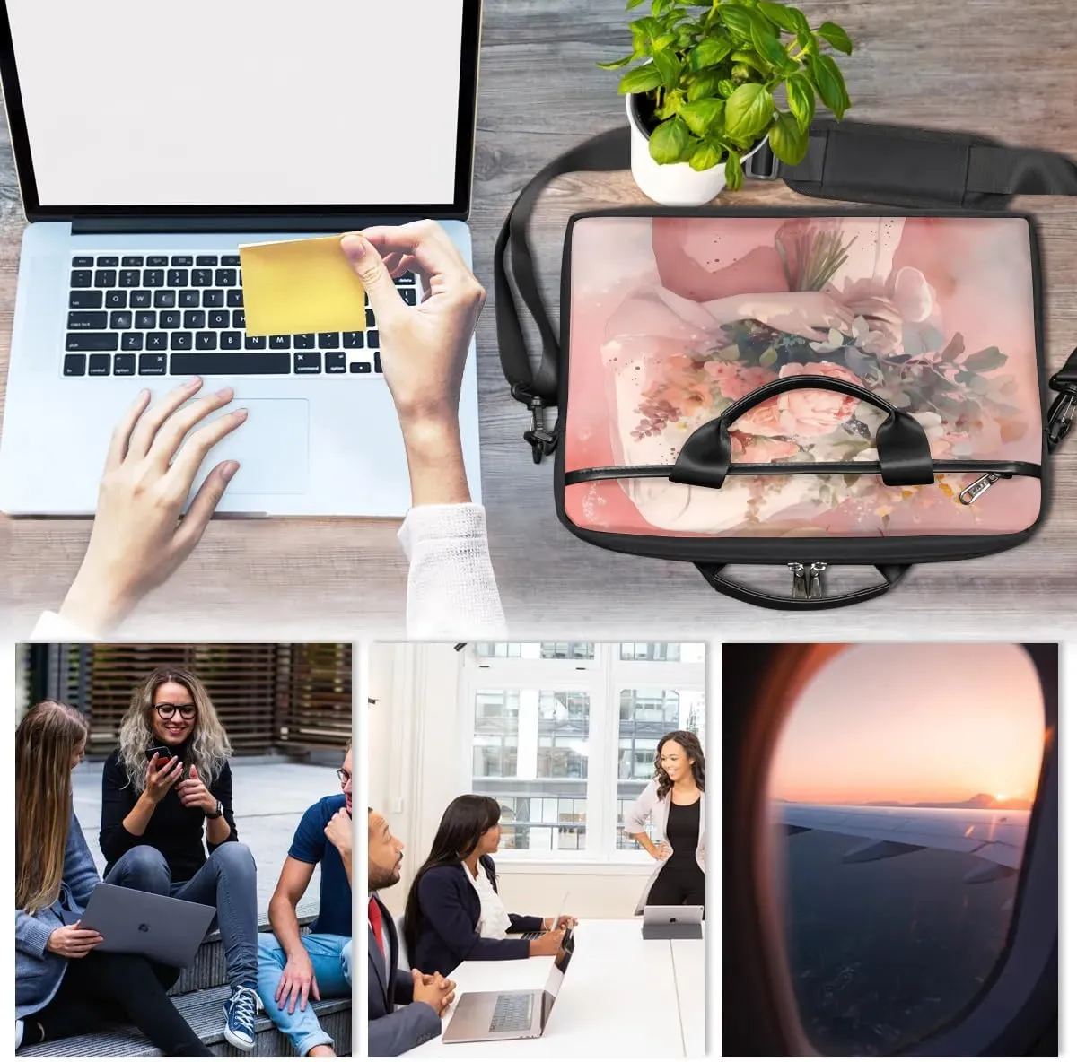 Laptop Shoulder Bag for 13-15 Inch Waterproof Laptop Sleeve Case Bag Slim Computer Carry Case Computer Cases for Laptops