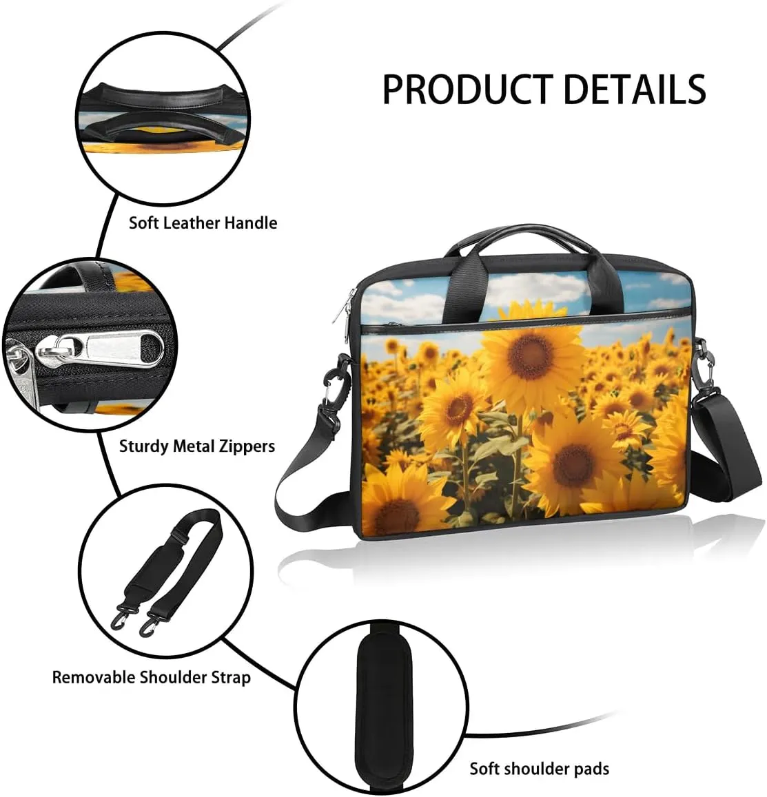 Laptop Shoulder Bag for 13-15 Inch Waterproof Laptop Sleeve Case Bag Slim Computer Carry Case Computer Cases for Laptops