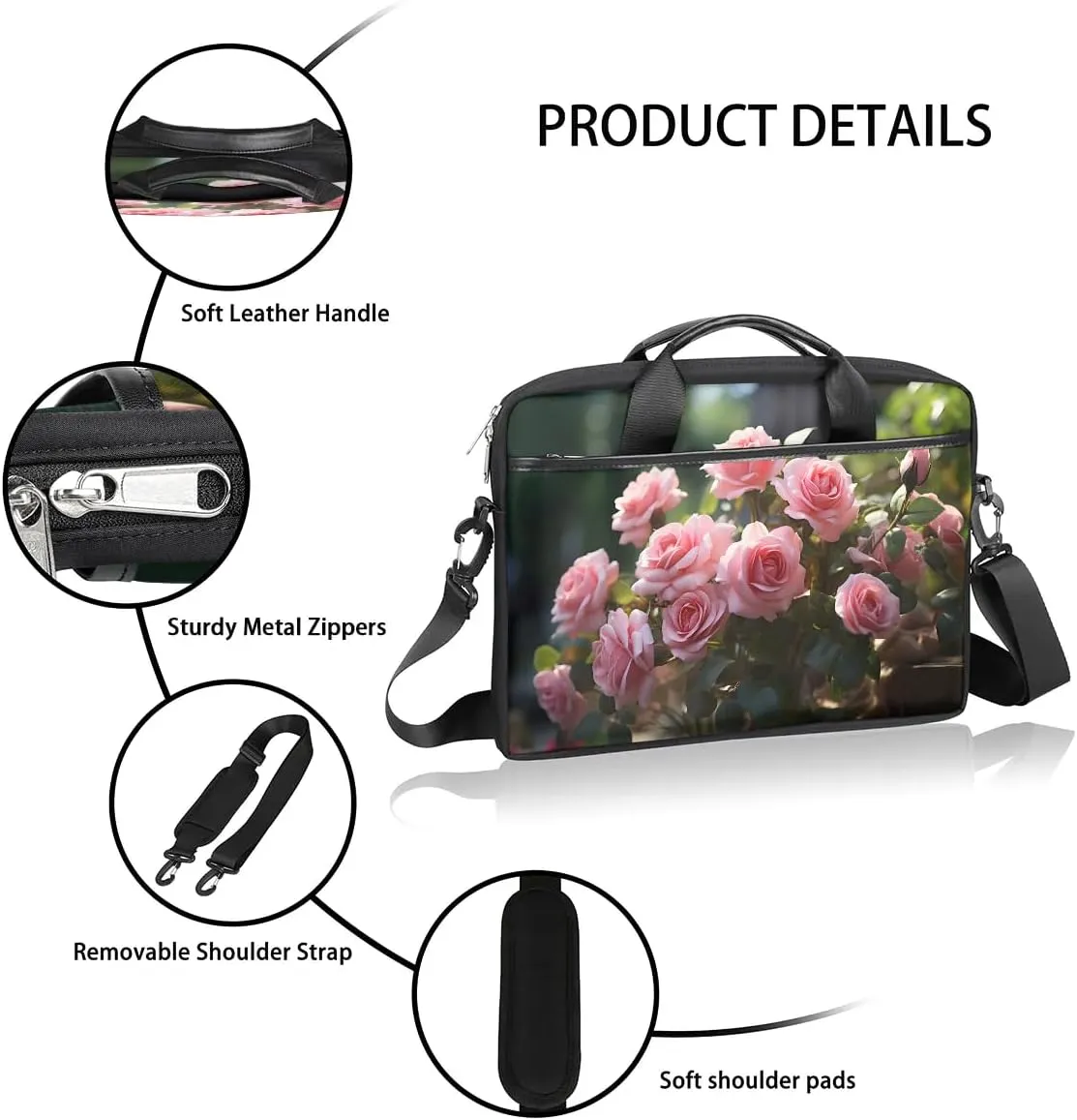 Laptop Shoulder Bag for 13-15 Inch Waterproof Laptop Sleeve Case Bag Slim Computer Carry Case Computer Cases for Laptops