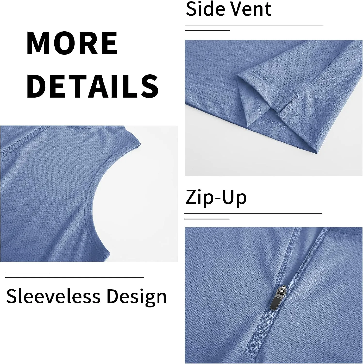 LastFor1 Women's Golf Polo Sleeveless Shirt Zip-Up UPF 50  UV Protection Athletic Tops Slim Fit Quick Dry Lightweight