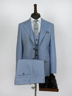 Liam Light Blue Set Blazer Linen Suit