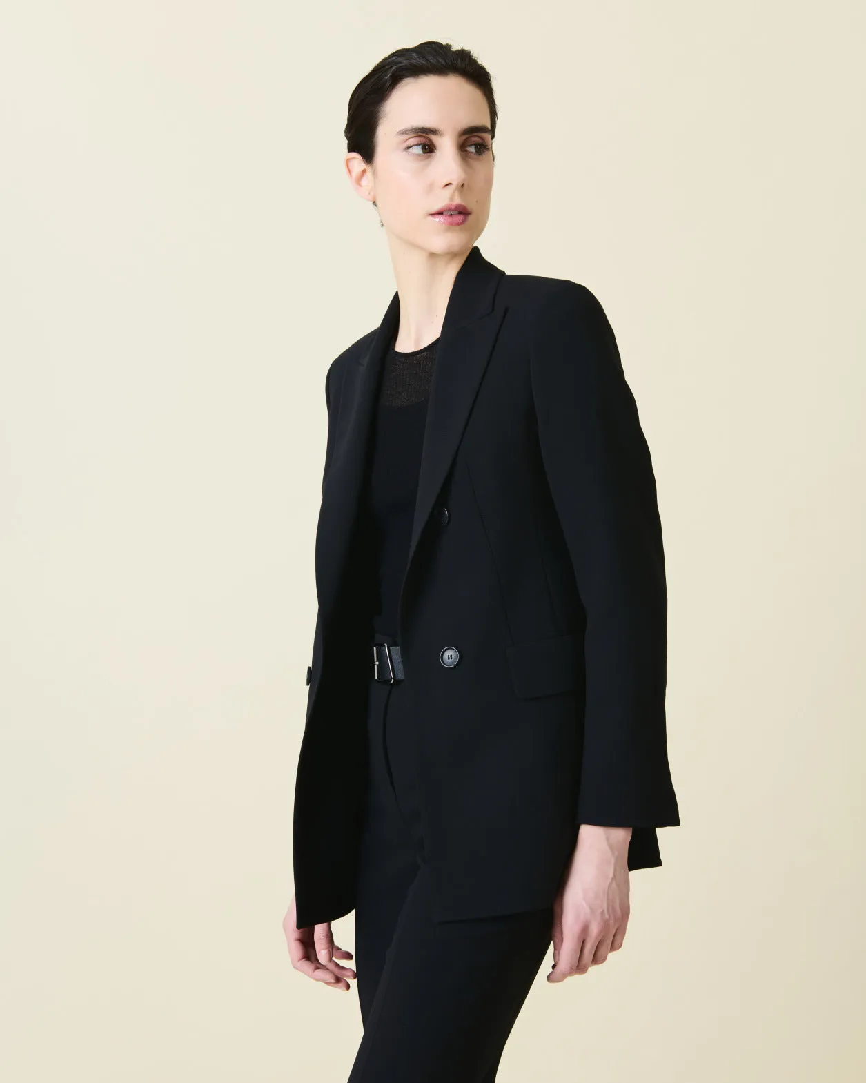 Long Jacket in Wool Double-Face