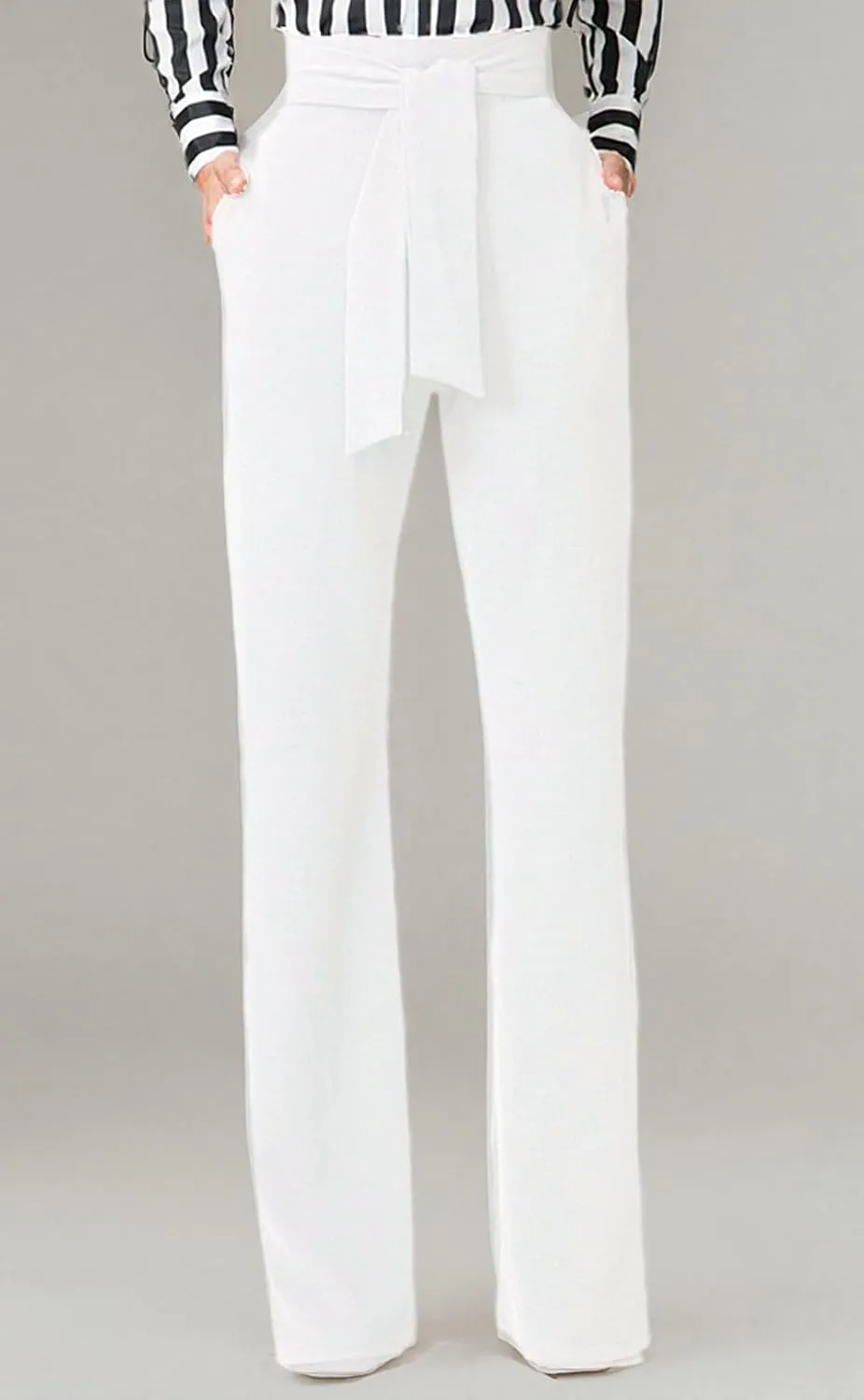 Lucuna Women's Dress Pants High Waisted Wide Leg Work Pants Slacks Office Business Casual Trousers