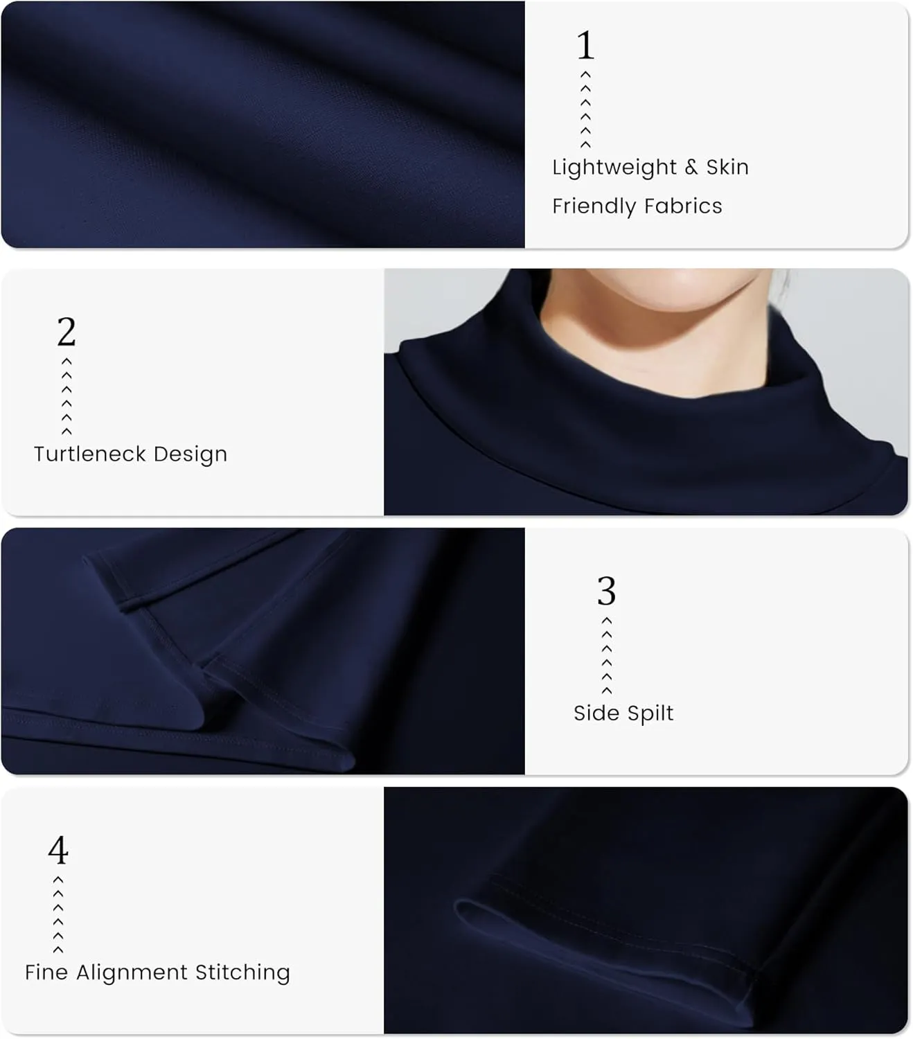 lvatr Women's Oversized Sweatshirt Air Essentials Turtleneck Tunic Spring Fashion Pullover Long Sleeve Top