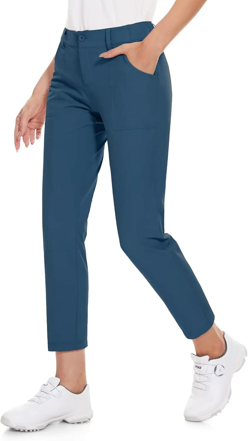 M MOTEEPI Womens Golf Pants Lightweight Stretchy Work Hiking Pants with Pockets Slim Fit Golf Apparel