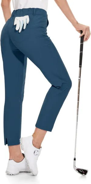 M MOTEEPI Womens Golf Pants Lightweight Stretchy Work Hiking Pants with Pockets Slim Fit Golf Apparel