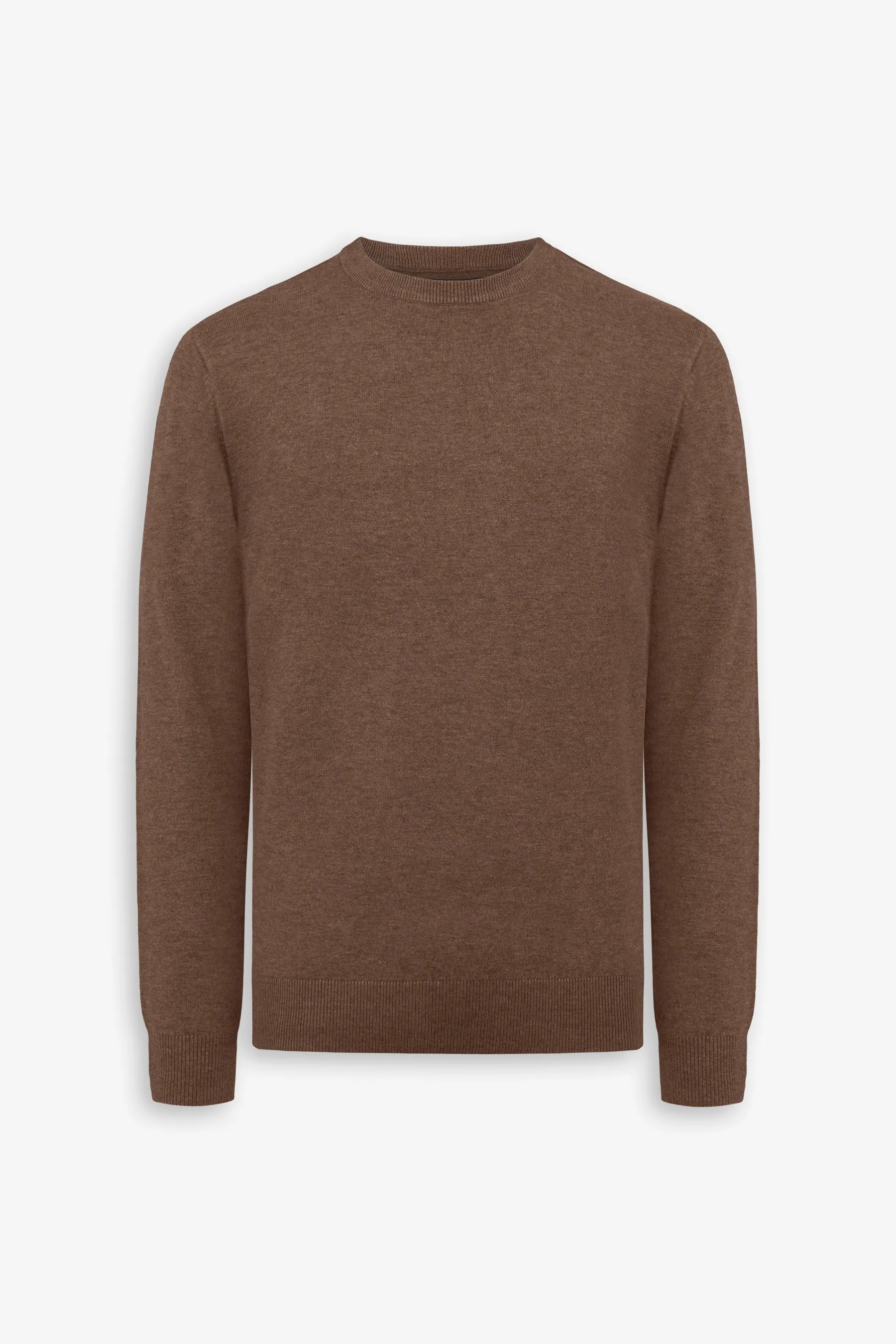 Maglia girocollo basic cammello
