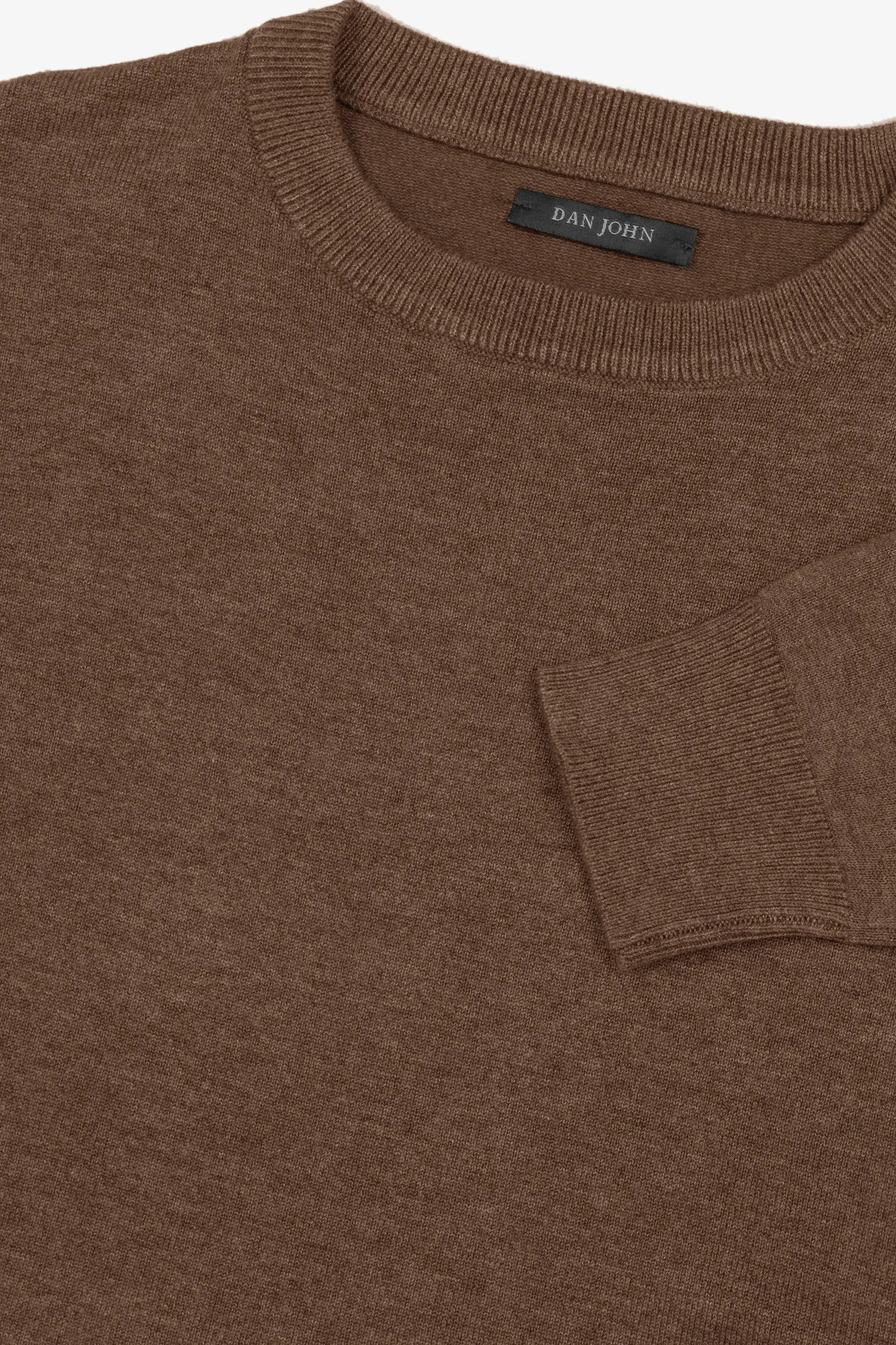 Maglia girocollo basic cammello
