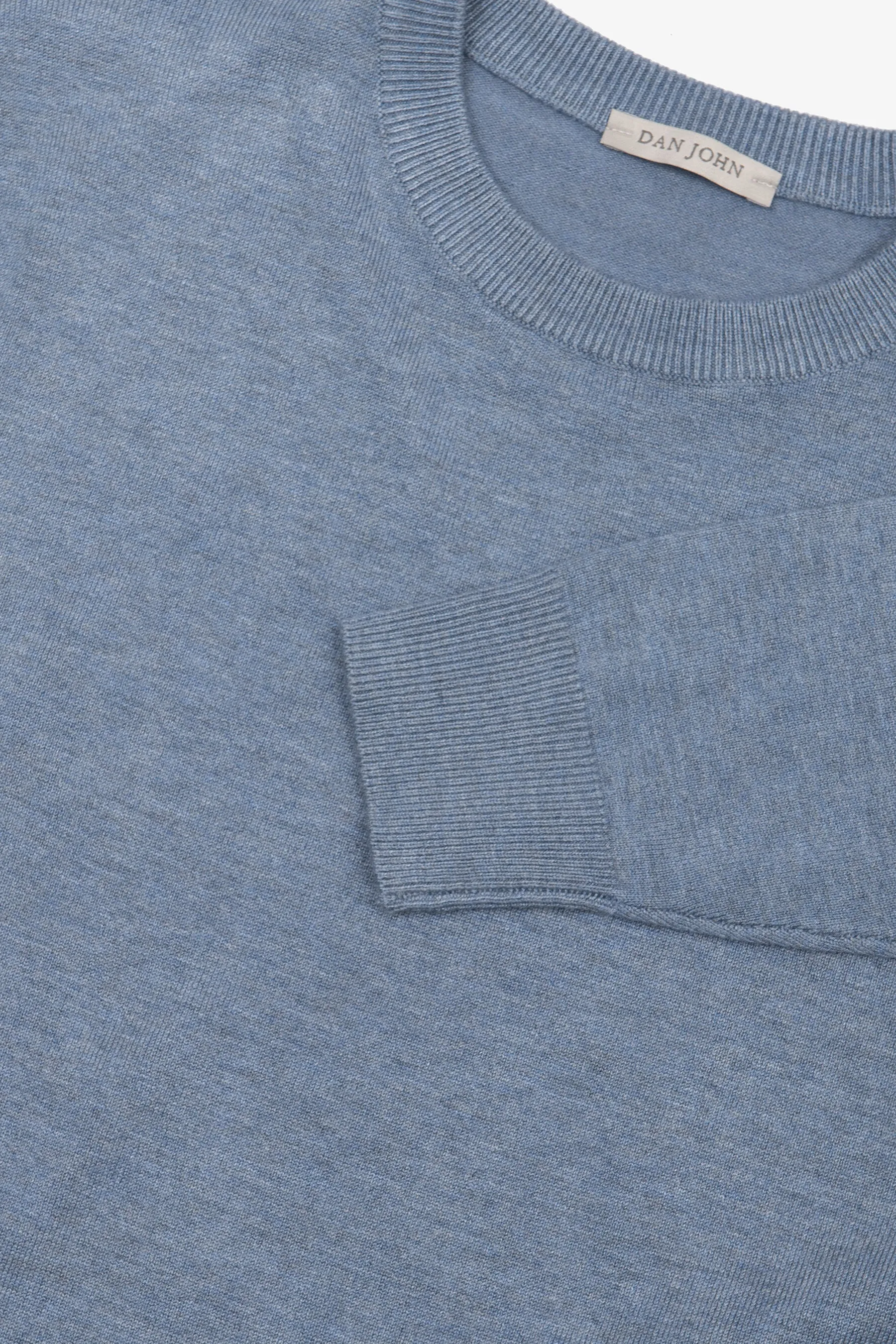 Maglia girocollo basic celeste