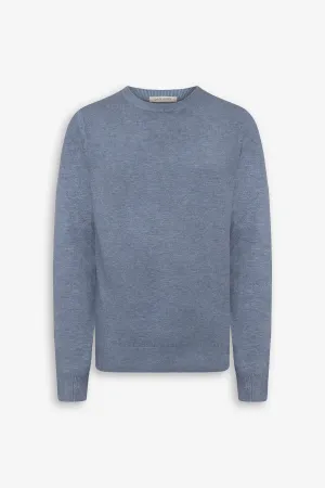 Maglia girocollo basic celeste